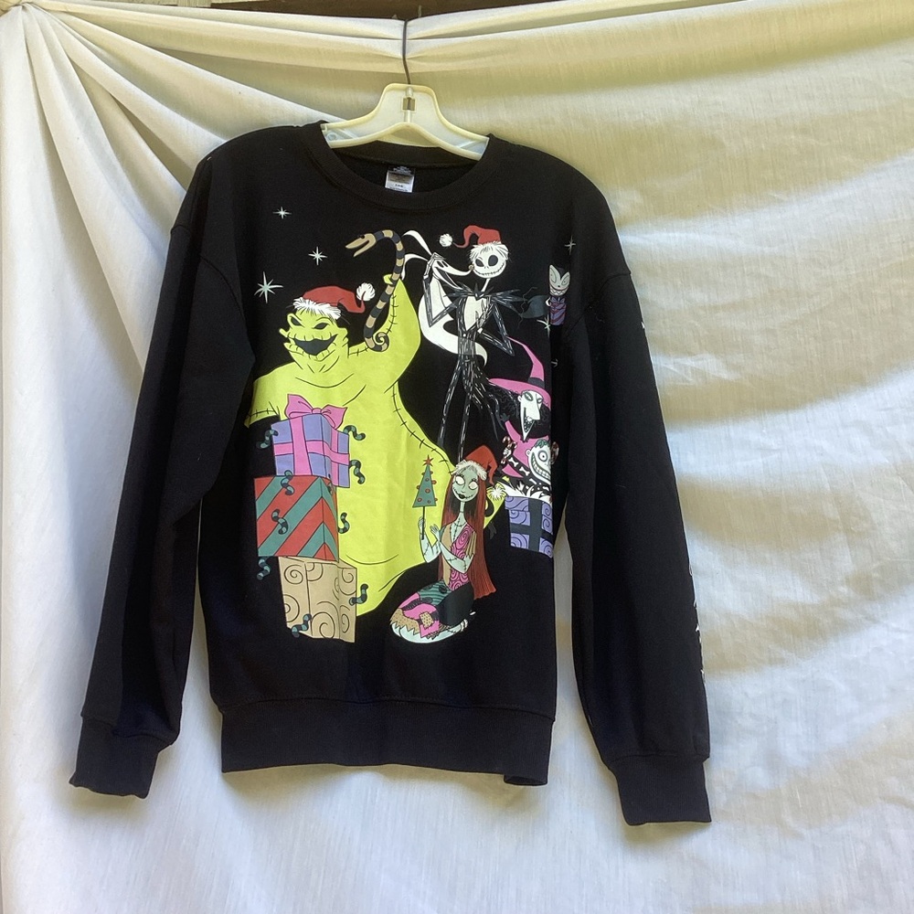 Disney Black Crewneck Sweatshirt Nightmare Before Christmas, size small